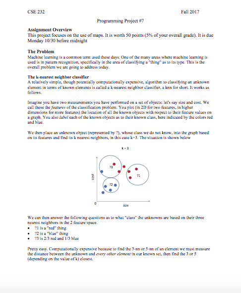  CSE 232 Fall 2017 Programming Project #7 This project focuses on