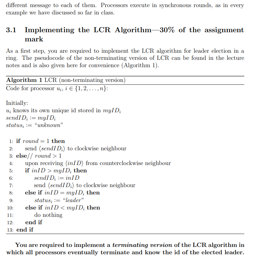 to be executed is a bidirectional ring, as depicted in Figure 1.