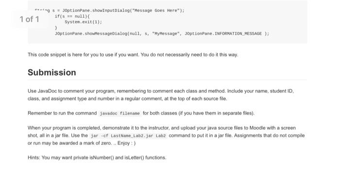 an address in pieces, and then presents their 1 of 1 d