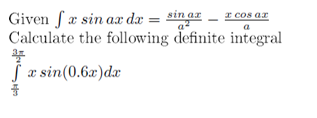Using Math lab, How to do it. Given x sin ax dx