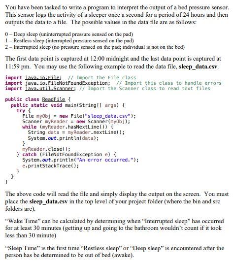  Please use Java Thanks You have been tasked to write a