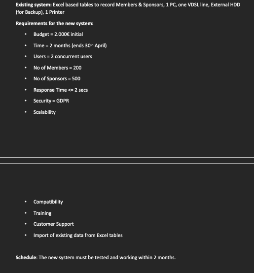 system described below. Your answer should take into account Qperational. Economic, Technical,