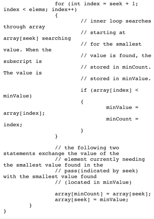 #include using namespace std; // function prototypes void selectionSortArray (intll, int); void