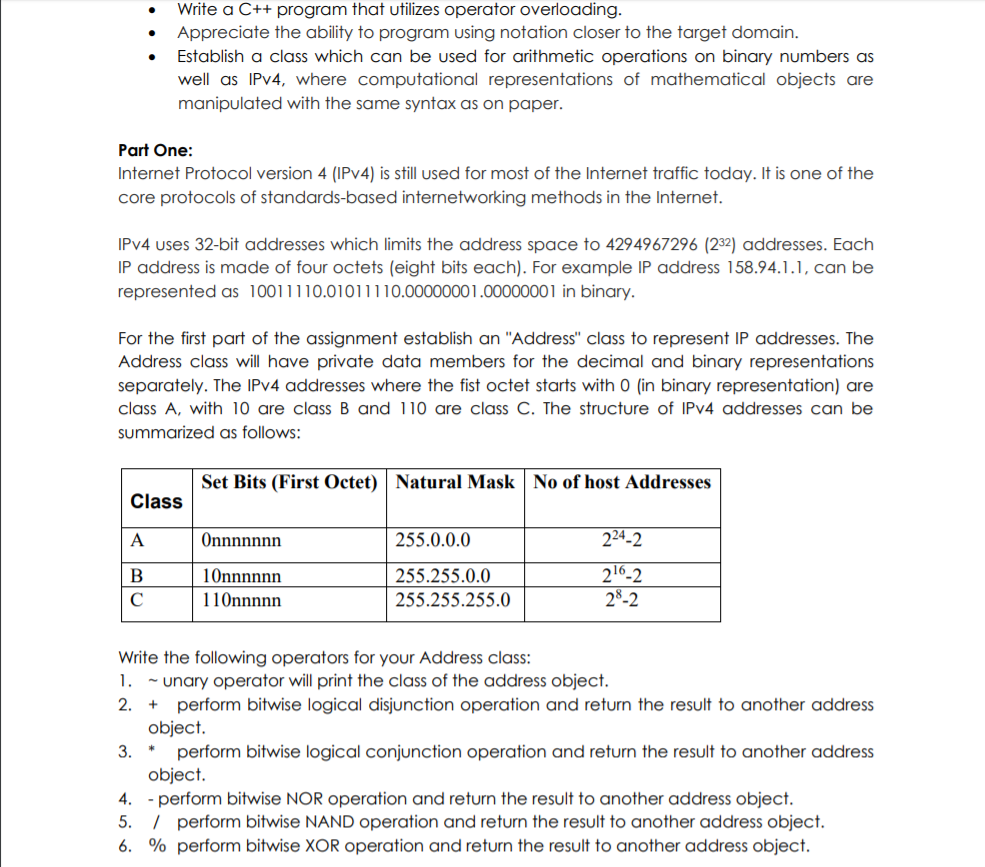  Write a C++ program that utilizes operator overloading Appreciate the ability