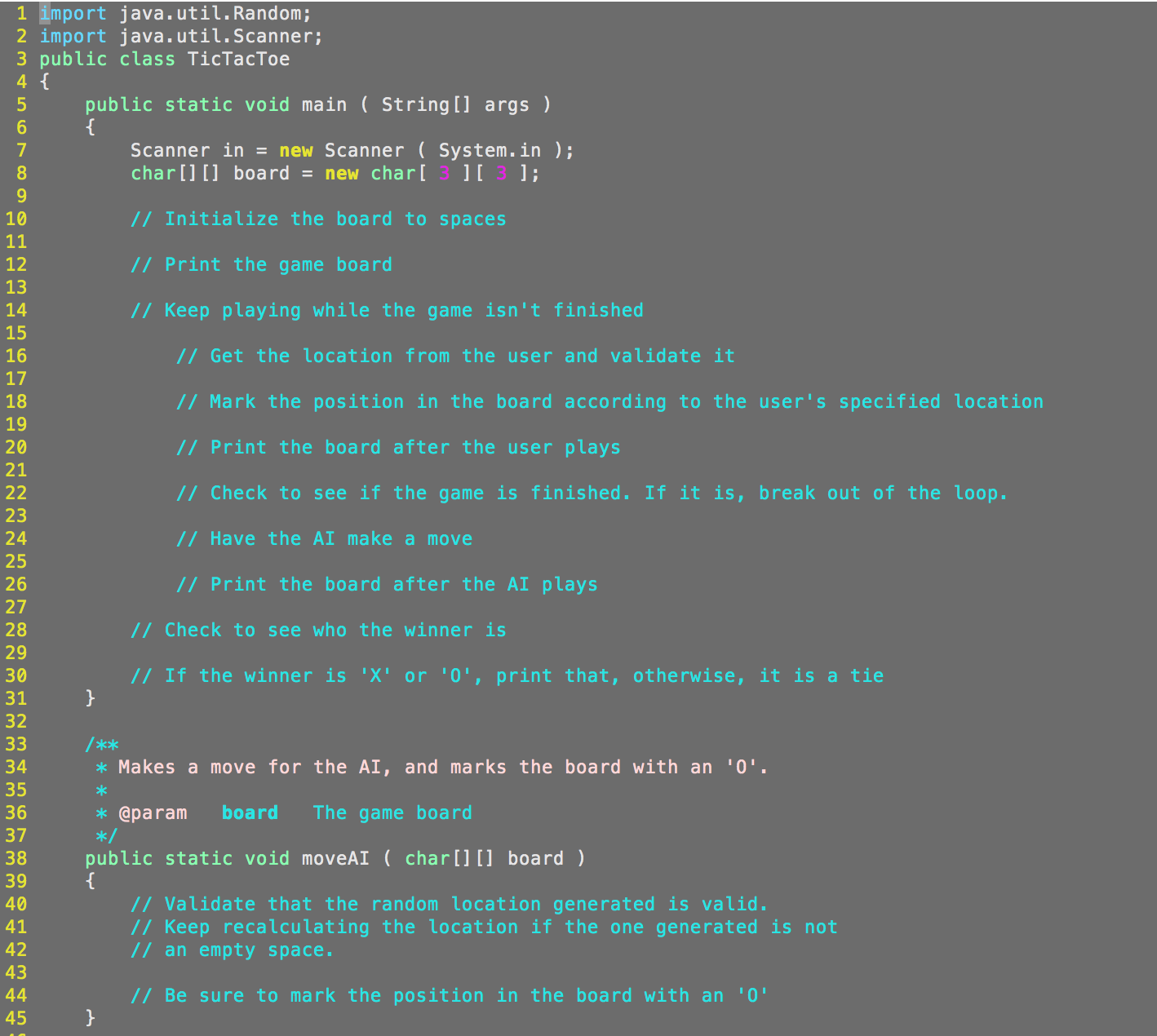 I'm in java one and need help with this code. please follow