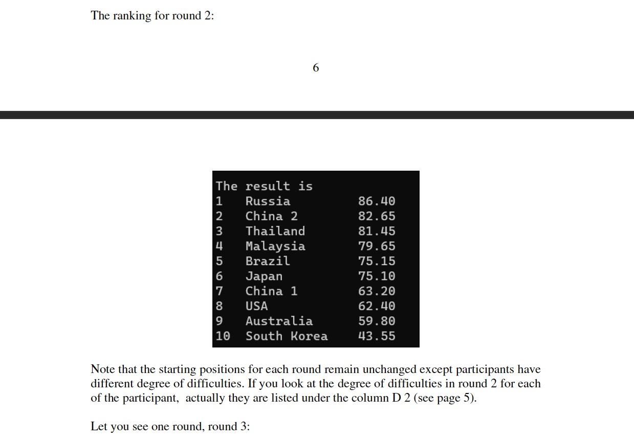 difficulty into account for this score. - Example: a diver receives execution