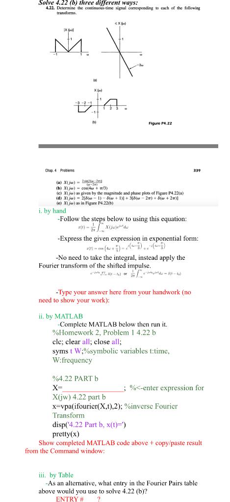 only problem b) part i ii and iii please! Solve 4.22 (b)