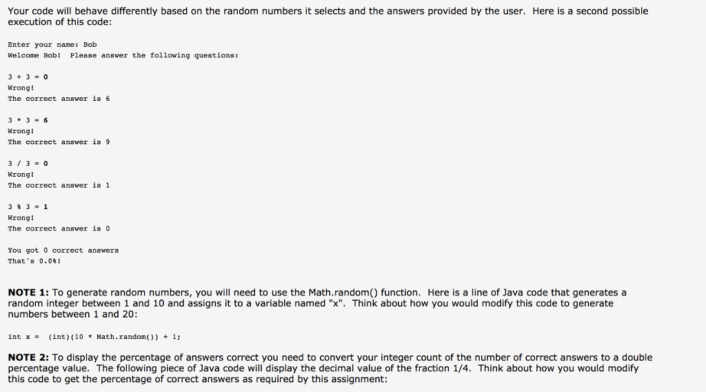 program that will run a simple math quiz. Your program will generate