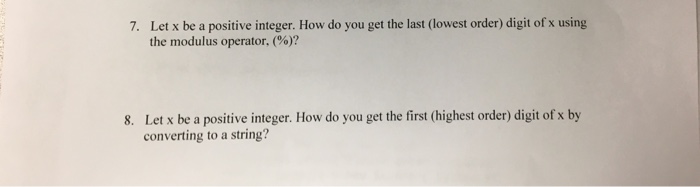  Let x be a positive integer. How do you get the