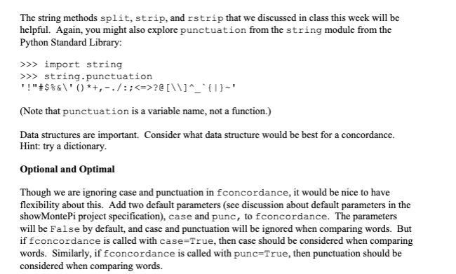 concordance for file fname. A concordance is an index of the words