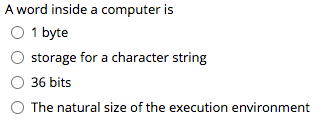 A word inside a computer is A word inside a computer is