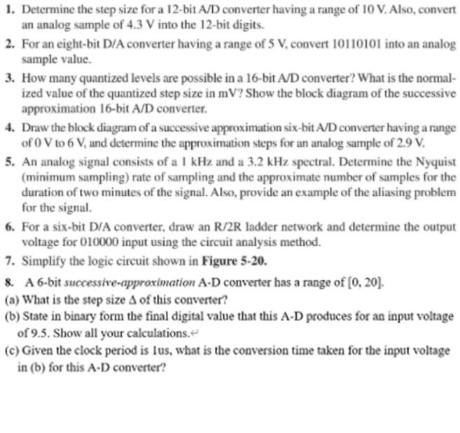 I only need problem #8 1. Determine the step size for a