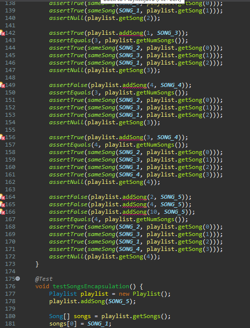 empty, but Songs can be added and removed by calling the methods