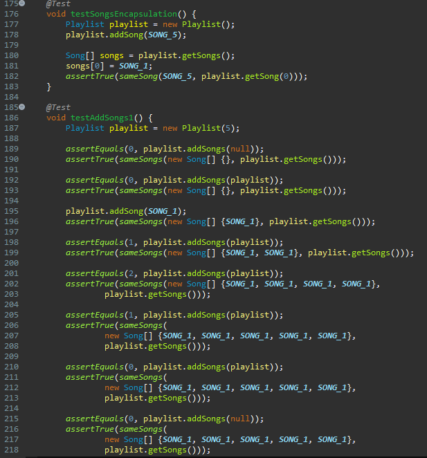 addSong, addSongs, and removeSong. In CS 1323/4, we used the adjective oversize"