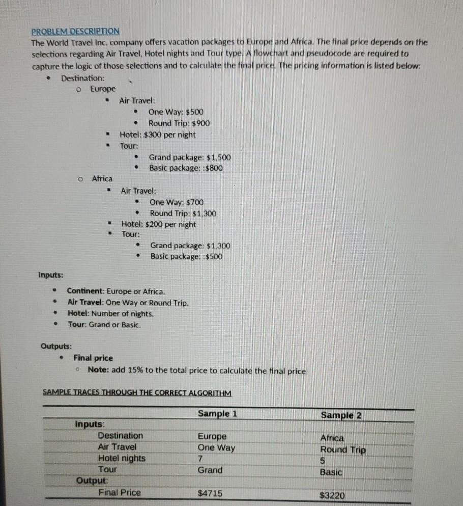 creation of flowcharts and pseudocode that may be used to create JavaScript