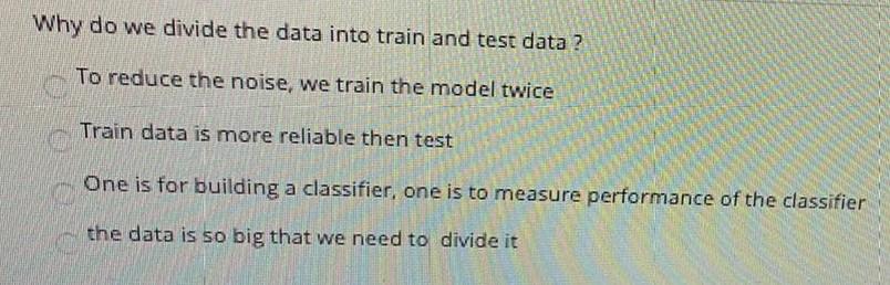  Why do we divide the data into train and test data