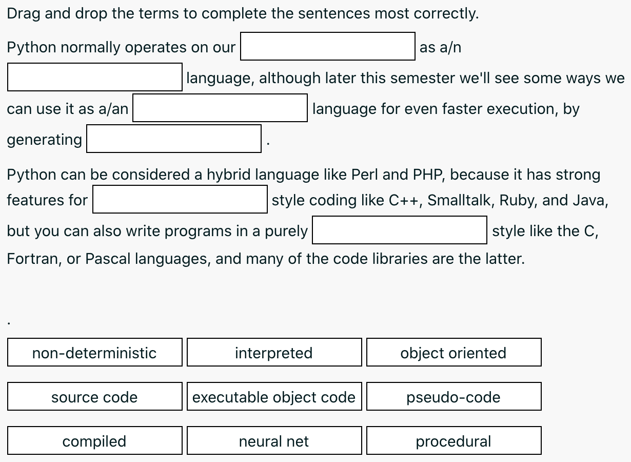 Hello, could you help me with this sample concept question for Python?