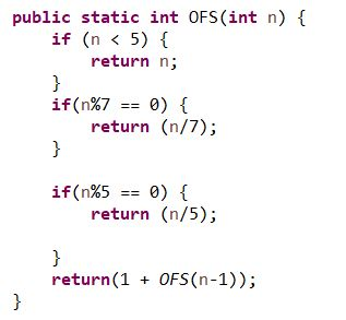 Java called " OneFiveSeven (OFS) " which receives an integer ( 0