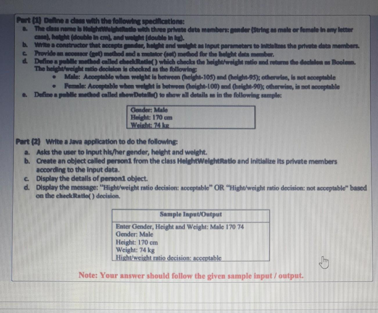 Part) Define a dous with the following specifications: & The dans