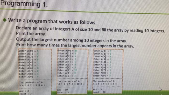 java, souce code and output Programming 1. Write a program that works