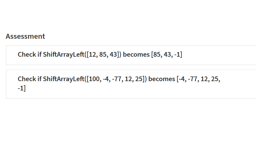 statement to shift the contents of array sampleReadings 1 position to the