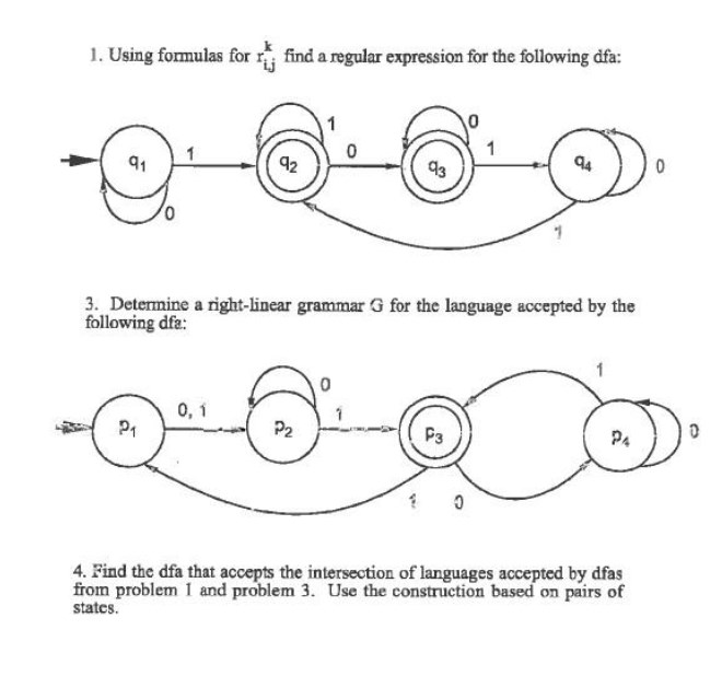  Using formulas for r_i, j^k find a regular expression for the