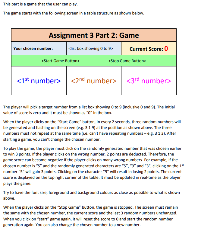 the content This part is a game that the user can play.