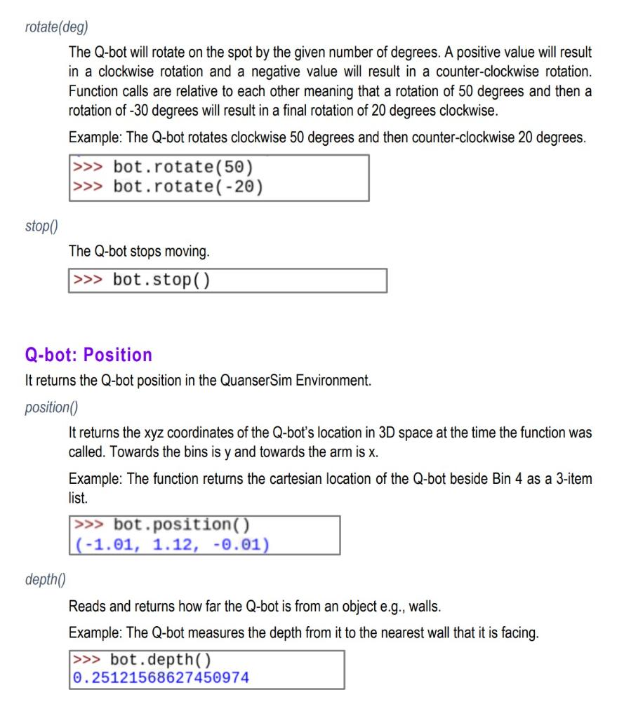 are at 0 and the gripper is open For the Q-bot, this