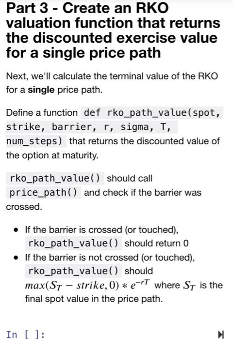 a barrier. RKO Value If spot touches or exceeds the barrier between