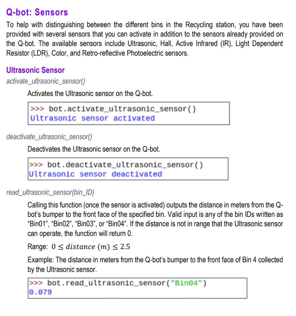 are determined (i.e., mass and bin destination) and the container is positioned