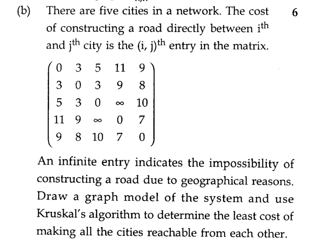 Request solve attached question on graph theory There are five cities in