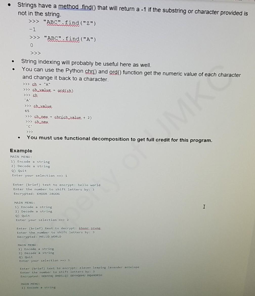 strings Iterate over strings use string methods Loops Variables Caesar Cipher The