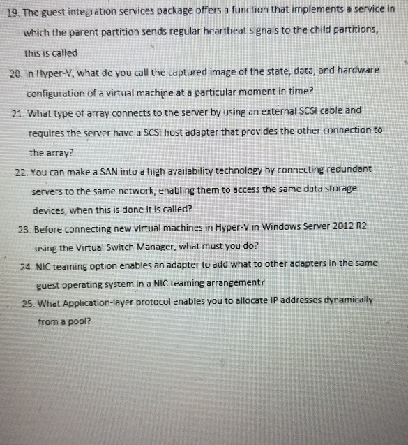 19. The guest integration services package offers a function that implements