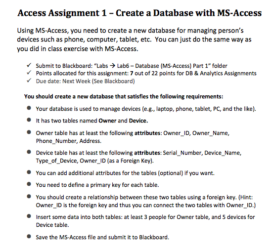 Using MS-Access, you need to create a new database for managing
