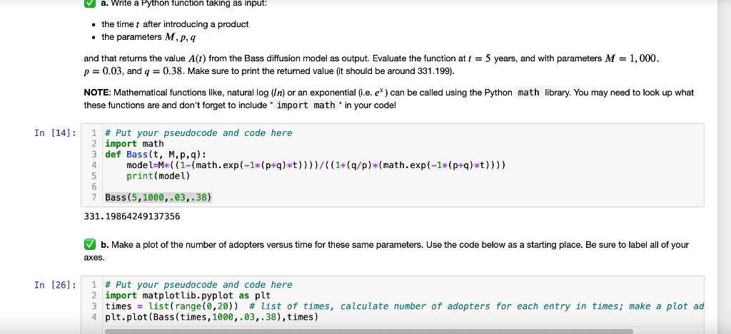 help with part b please Va. Write a Python function taking as