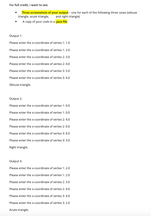 Project 1 Write a program that reads in the x- and y-coordinates