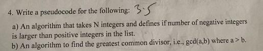a and b please 4. Write a pseudocode for the following: 3.