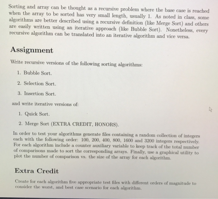  Java Sorting and array can be thought as a recursive problem