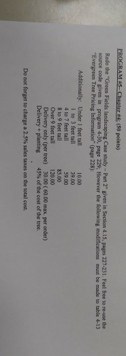  can someone help with this program? PROGRAM B5- Chanter #4: (50