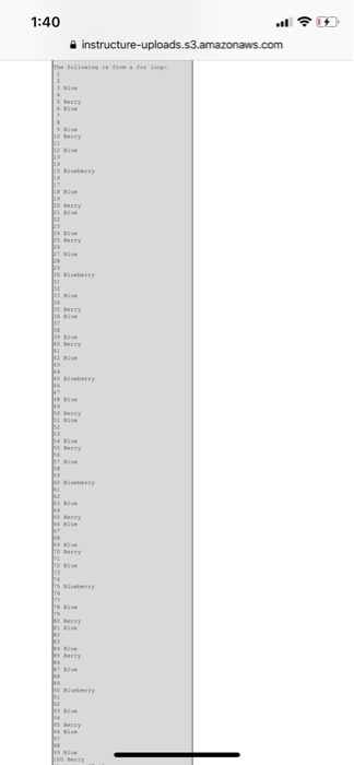 1 to 100, one number on each line, and set the number's