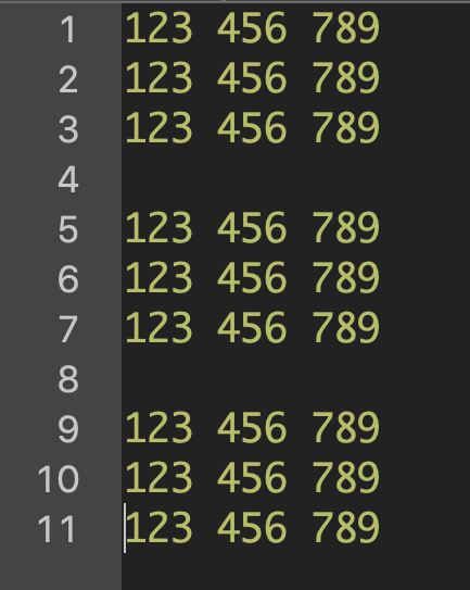 2D array of columns as = [[1, 1, 1, 1, 1, 1,