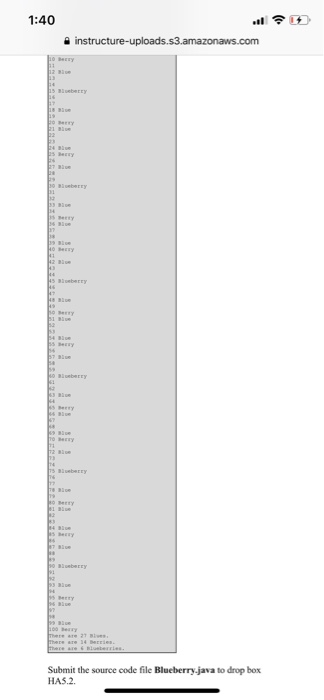 "Blue" on the same line, and separate them by a space. Follow