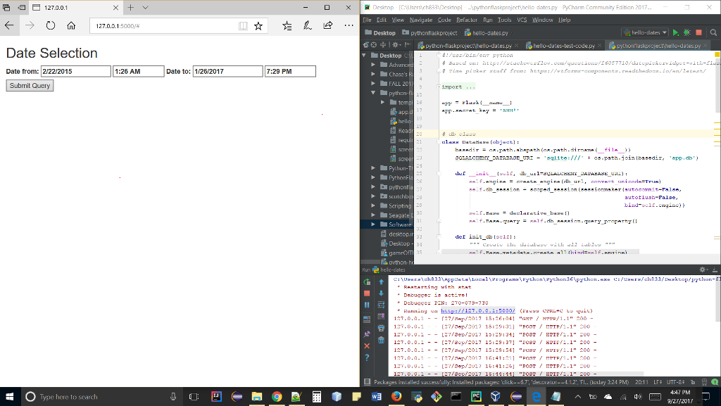 when i run my python/flask program i get click able URL's in