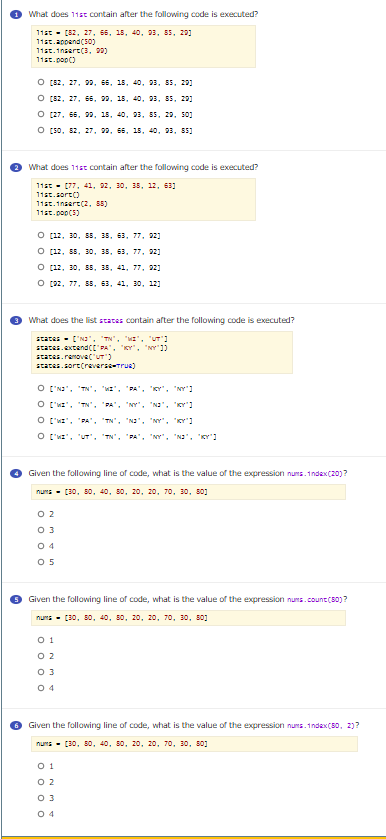  What does 115 contain after the following code is executed? 1150