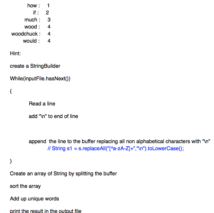 "WordHistogram.java" that creates a histogram that allows you to visually inspect the