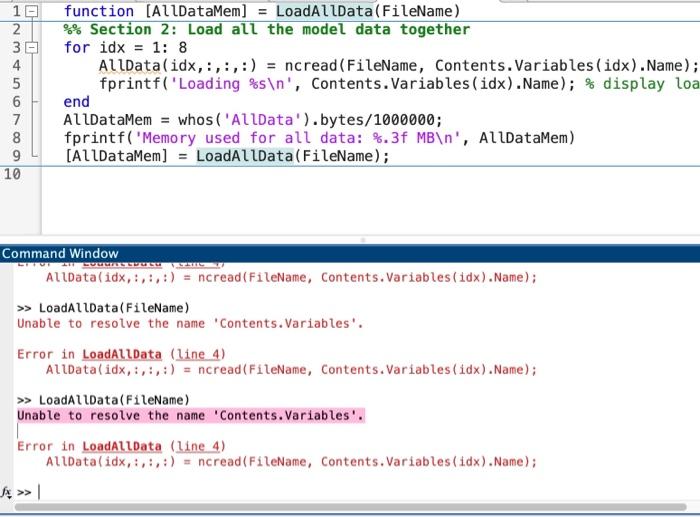  MATLAB SCRIPTING LANGUAGE why do i keep receiving this error message