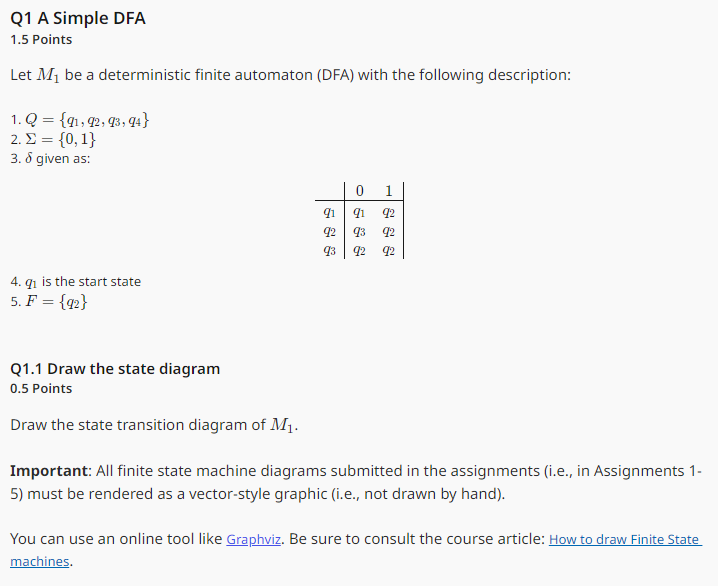  Q1 A Simple DFA 1.5 Points Let M1 be a deterministic