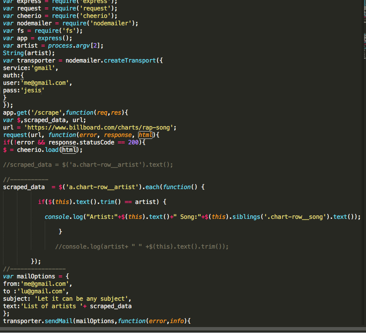 I created a node file that will scrape the provided url: https://www.billboard.com/charts/rap-song