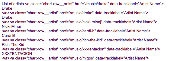 sung by the specified artists given via the command line. however, instead