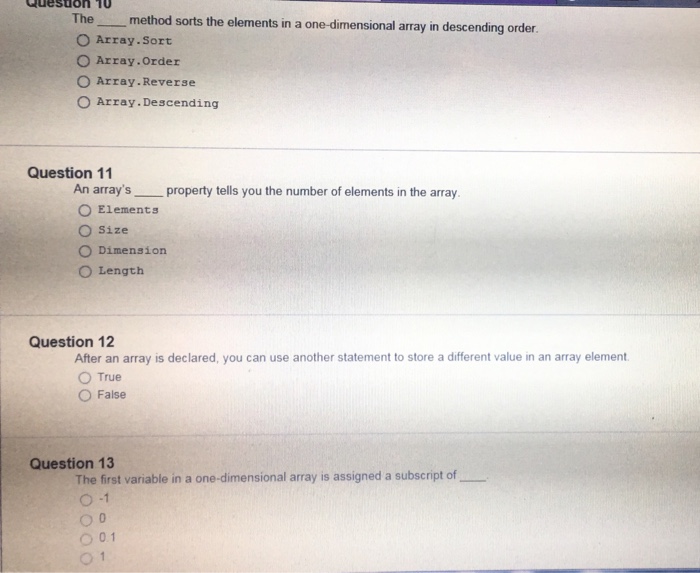  The __ method sorts the elements in a one-dimensional array in